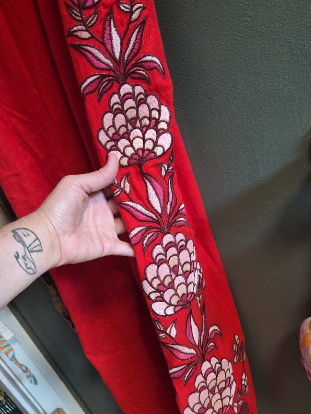 NWT FARM Rio Red Lovely Pineapples Embroidered Jumpsuit - Picture 9 of 9